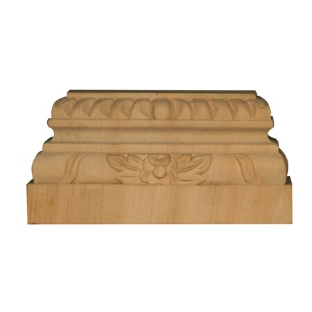 Osborne Wood Products 3 1/2 x 7 1/4 x 2 1/2 Pilaster Base in Rubberwood (paintgra 892028RW